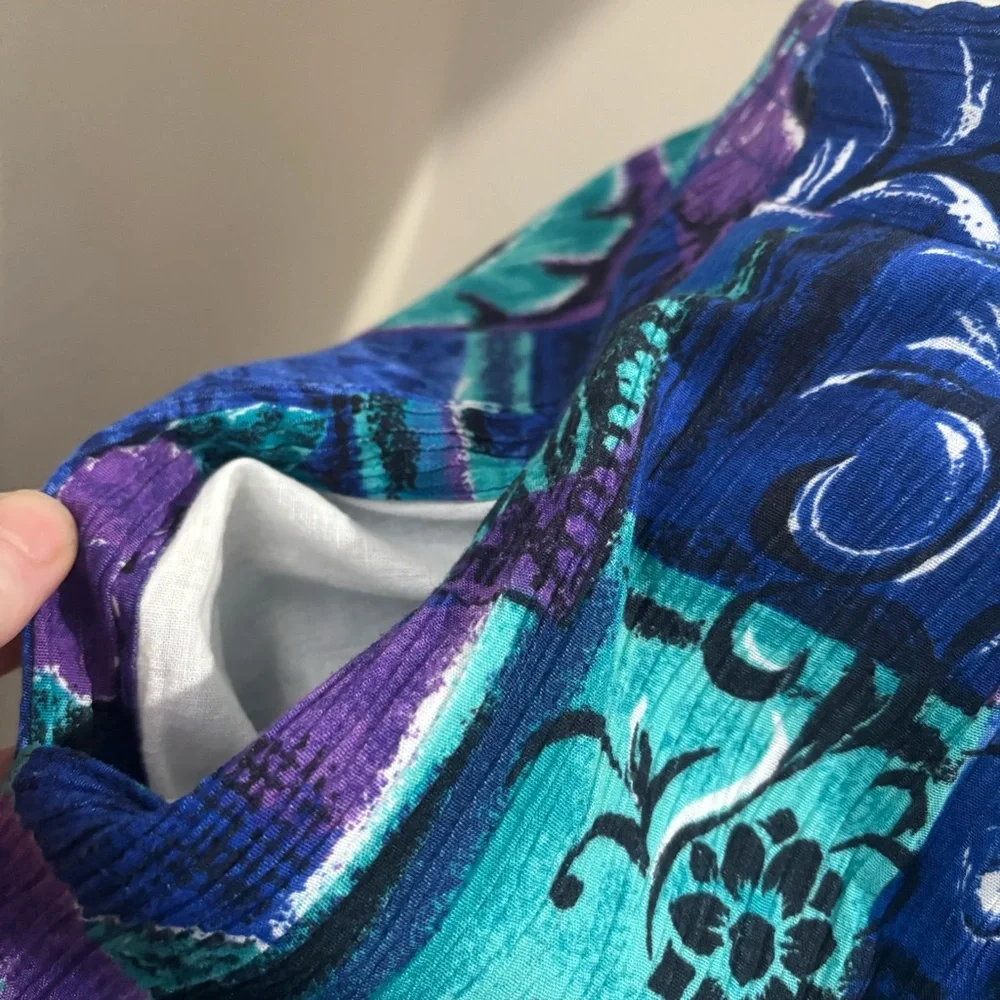 80s Vintage Colorful Floral Midi Skirt Size Medium Jessica Scott - Picture 3 of 11